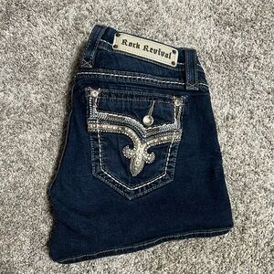 Rock Revival Dark Blue Denim Shorts Women’s